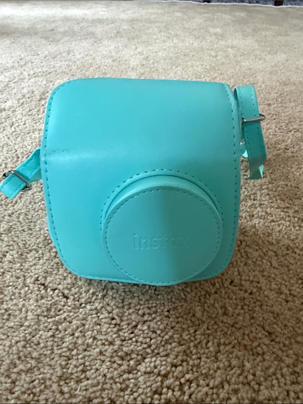 Instax Turquoise Faux Leather Camera Case